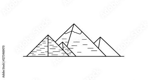 Ancient Wonders: A minimalist illustration captures the timeless allure of the pyramids, the enduring legacy of a civilization.