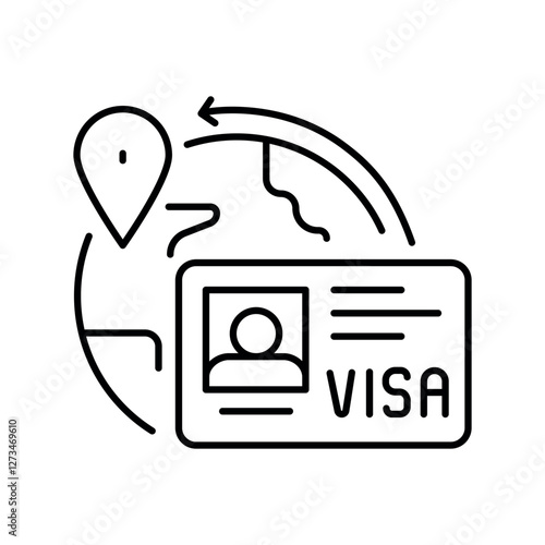 Immigration black line icon.