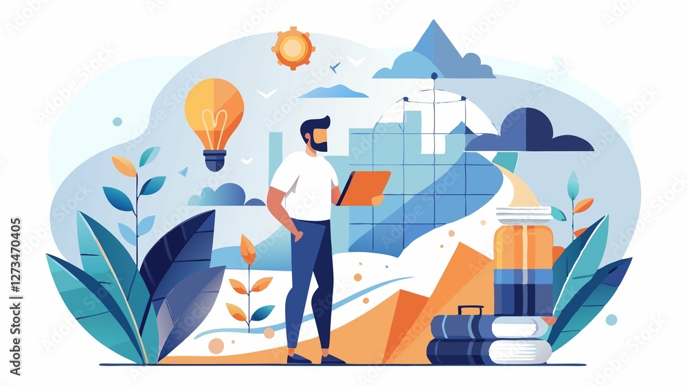 Naklejka premium Explore a range of topics, from mindset and productivity to emotional intelligence and relationships, fostering holistic development.