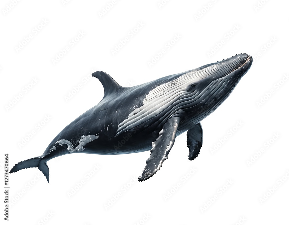 Fototapeta premium Humpback Whale Breaching, Ocean Mammal