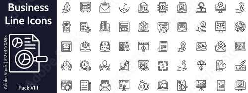 Online Data Analytics Linear Icons Pack 