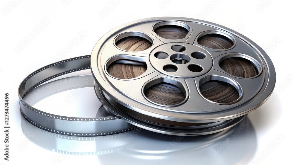 Film Reel on White Background Film Reel on White Background