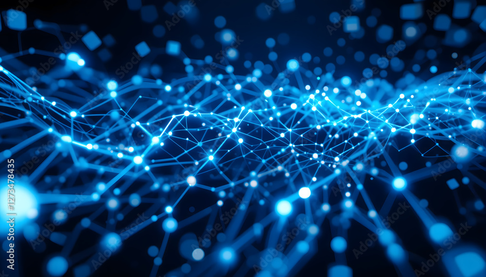 Obraz premium Abstract Data Flow – Futuristic AI Visual Representation