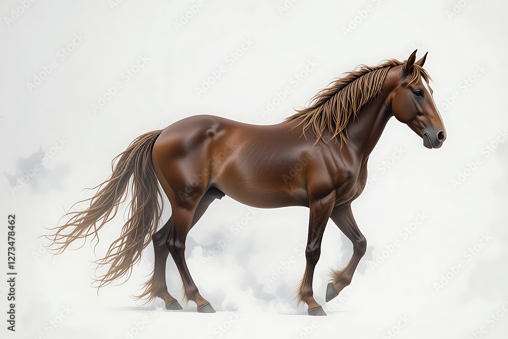 Obraz premium Horse on White Background