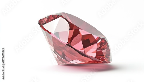 Red gemstone, angled, studio, white background, jewelry design