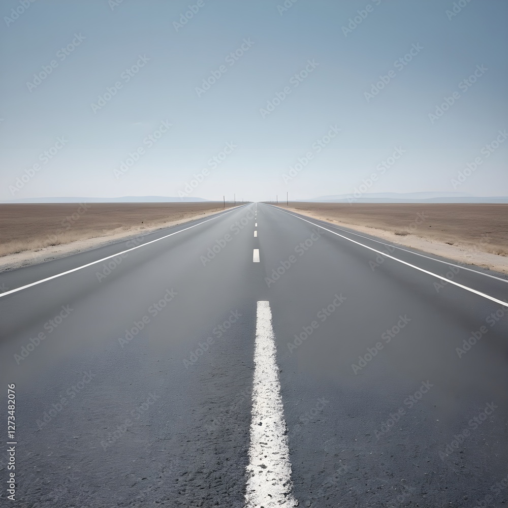 Endless Asphalt Road Leading to the Horizon Endless Asphalt Road Leading to the Horizon