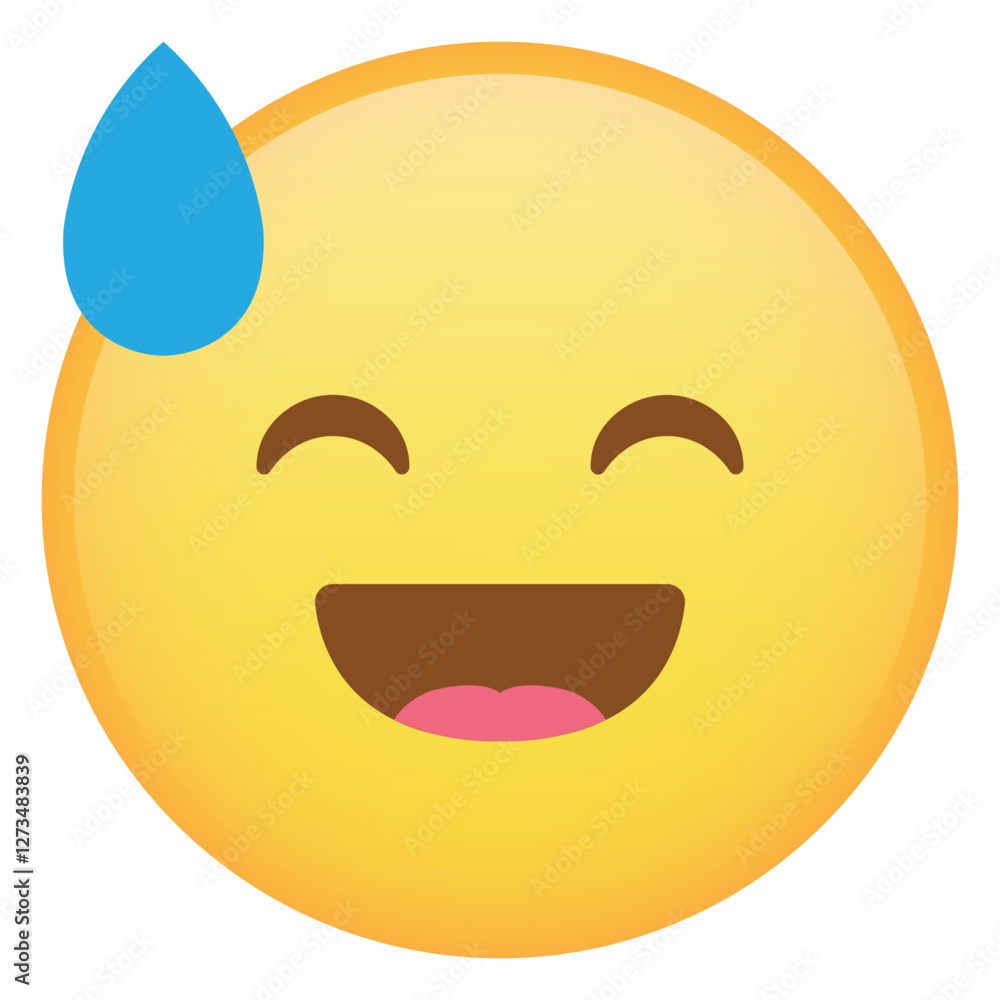 Grinning With Sweat Face Emoji Grinning With Sweat Face Emoji