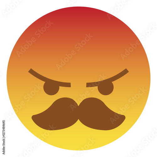 Mustache With Enraged Face Emoji