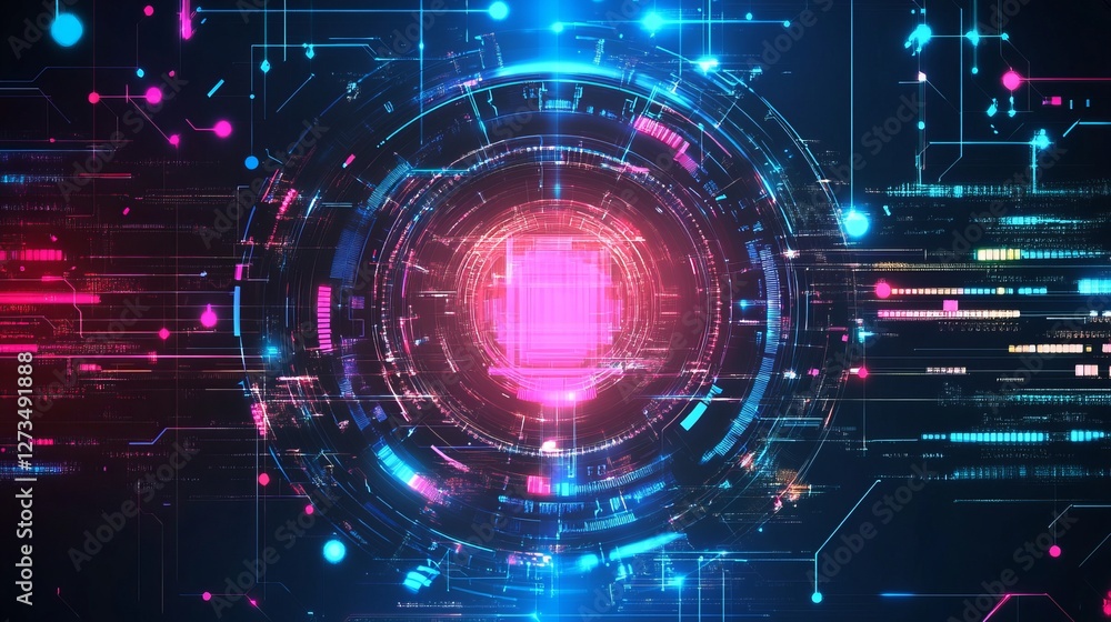 Fototapeta premium Abstract futuristic digital technology background with modern data network design