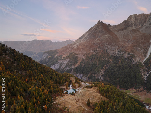 Lac Bleu in Arolla, Switzerland at the bottom of the Val d'Hérens photo