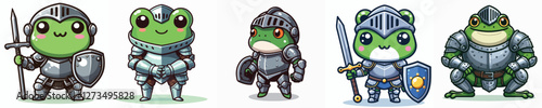 Vector frog wearing armor costume