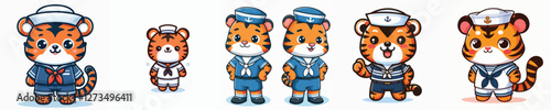 vector tiger wearing a sailor costume