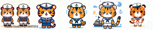 vector tiger wearing a sailor costume