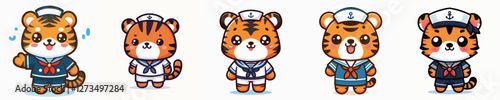 vector tiger wearing a sailor costume