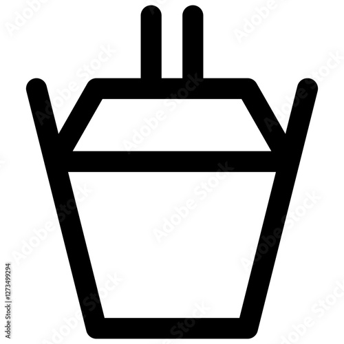Oyster pail. Editable stroke vector icon.