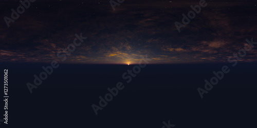 View of the Sky, Galaxy Cosmic bodies Space Light. Seamless spherical hdri panorama 360 degrees angle view for use in 3D Softwere or edit 360° VR drone shot or video.