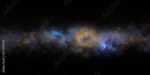View of the Sky, Galaxy Cosmic bodies Space Light. Seamless spherical hdri panorama 360 degrees angle view for use in 3D Softwere or edit 360° VR drone shot or video.
