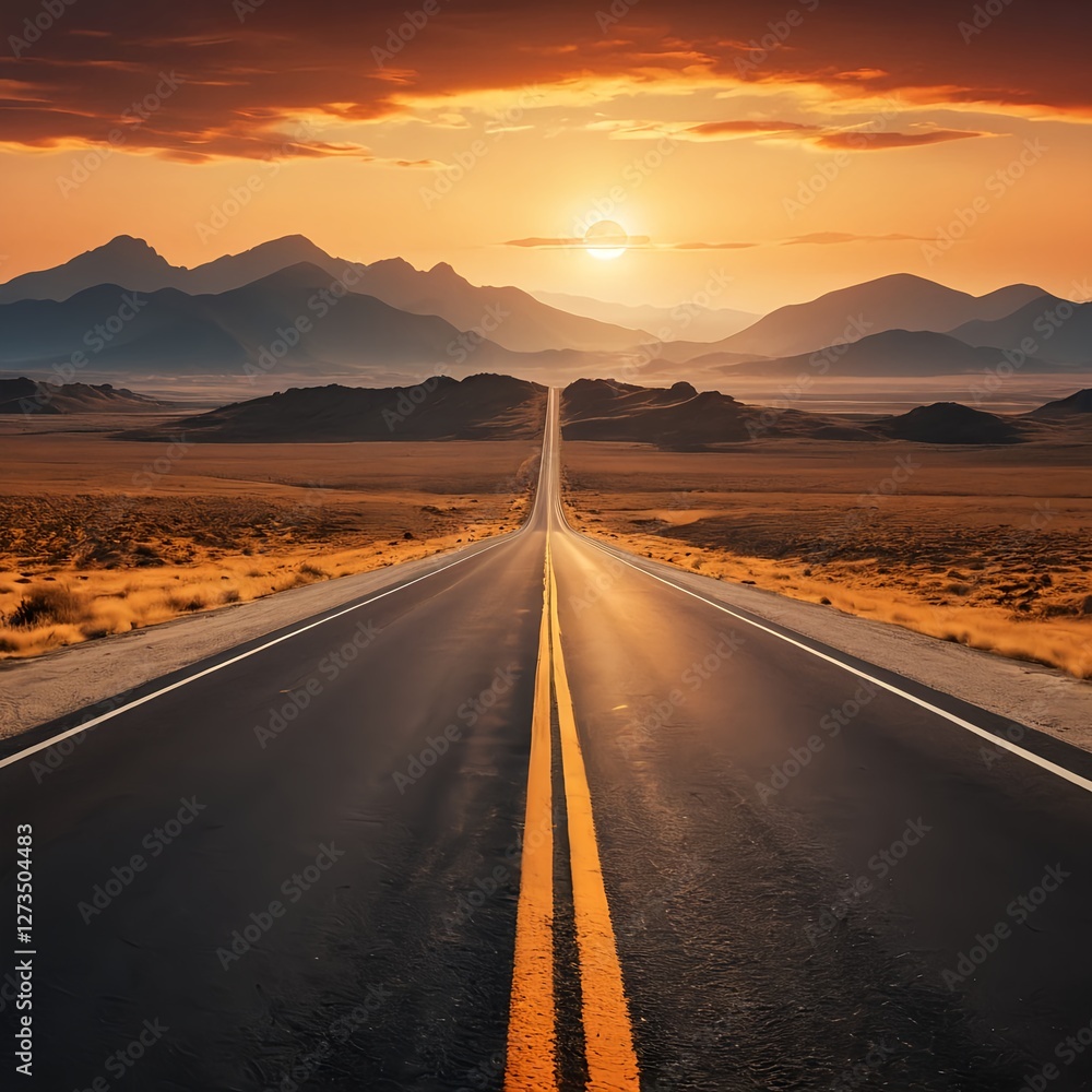 Fototapeta premium Open Road Sunset
