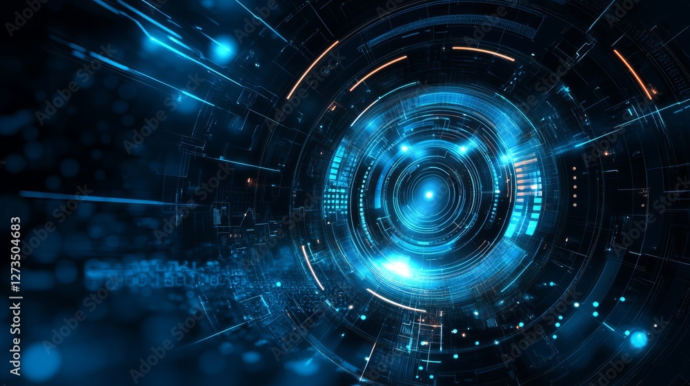 Obraz premium Abstract futuristic technology background with innovation and digital elements