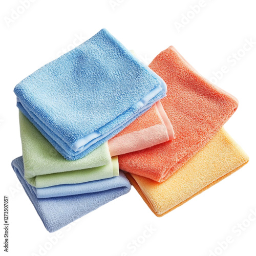 Soft pastel towels stacked neatly a colorful textile arrangement,