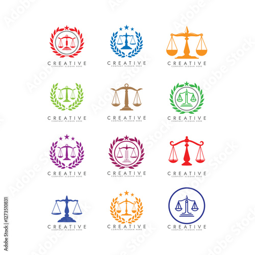 Law firm logo set design,Revolution justice logo concept, Lawyer logo vector template