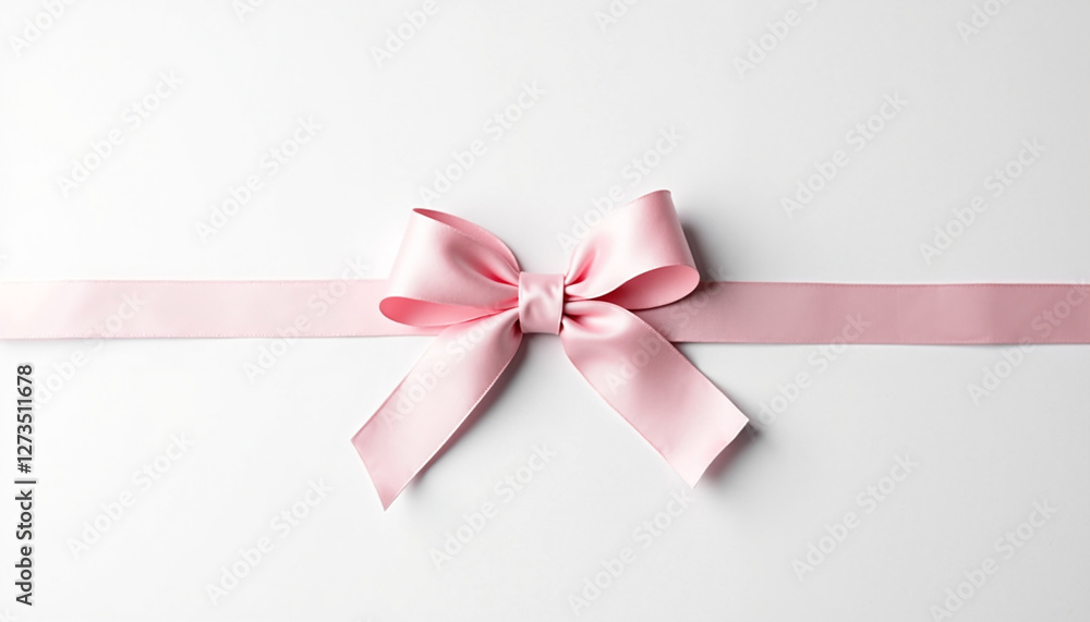 Pink ribbon bow on a white background Pink ribbon bow on a white background