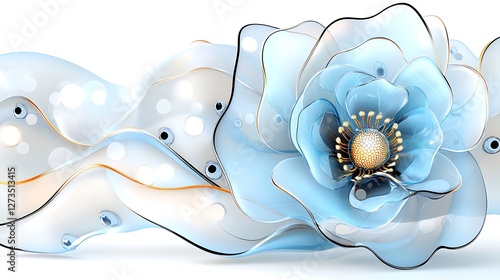 Delicate blue flower design