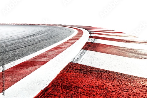 Red and White Striped Race Track: A Winning Design Element. Perfect for branding, websites, game design, and more! Bold, dynamic, and visually striking, this vector graphic adds a touch of speed and  