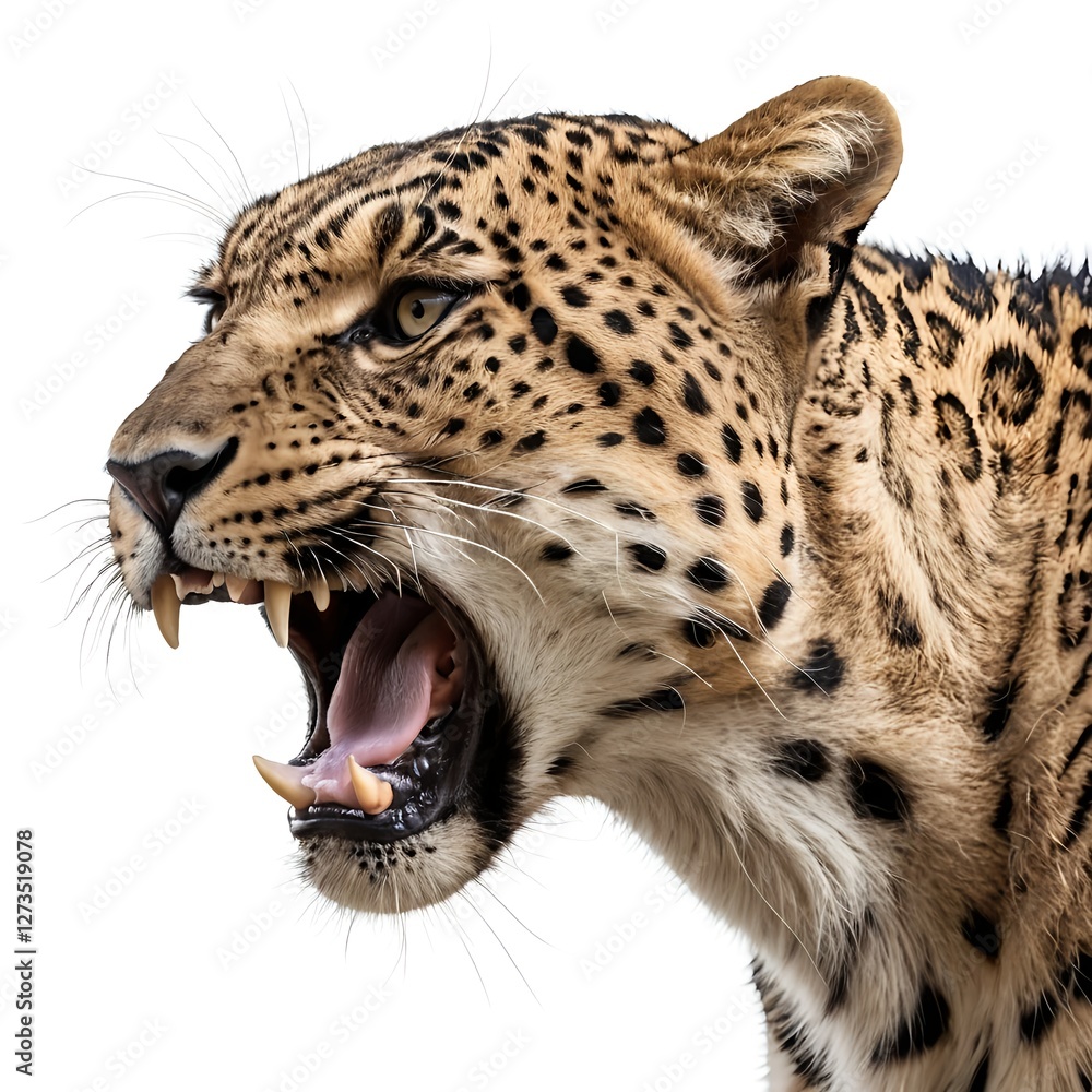 Naklejka premium Aggressive Leopard Profile