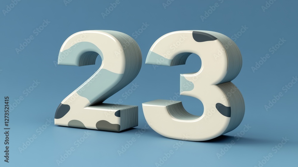 A number 23, adorned with a camouflage pattern, is positioned on a blue surface with a blue backdrop. This symbolizes Defender of the Fatherland Day, celebrated on February 23 A number 23, adorned with a camouflage pattern, is positioned on a blue surface with a blue backdrop. This symbolizes Defender of the Fatherland Day, celebrated on February 23