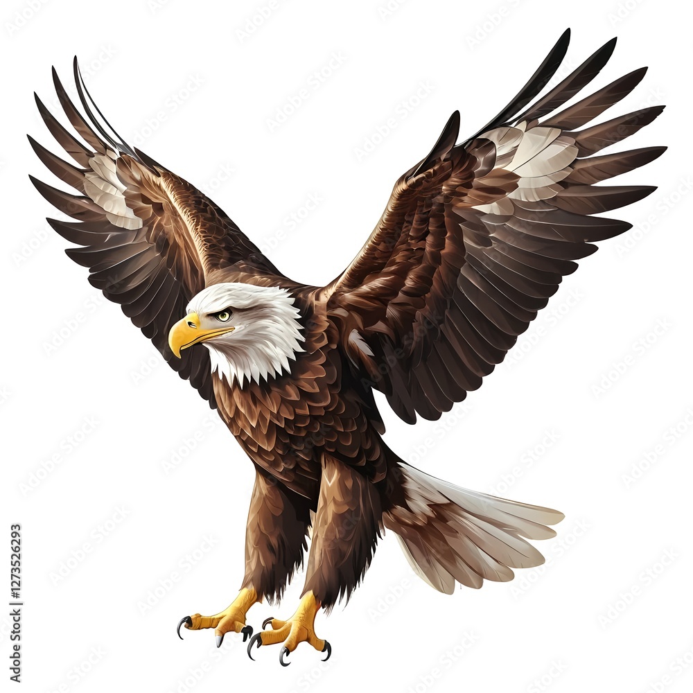 Fototapeta premium Majestic Bald Eagle in Flight