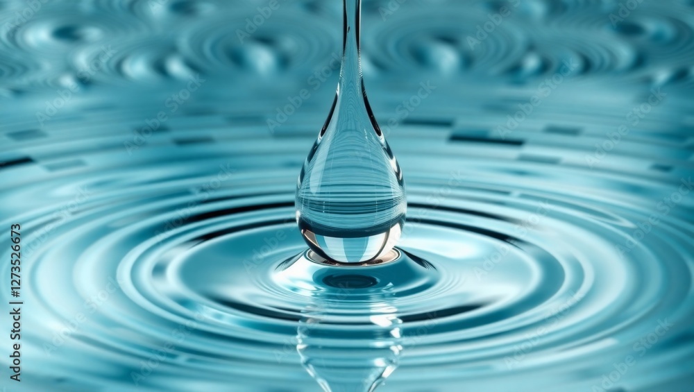 Organic Fluid Fusion Realistic Water Drop with Fractal Ripples Organic Fluid Fusion Realistic Water Drop with Fractal Ripples