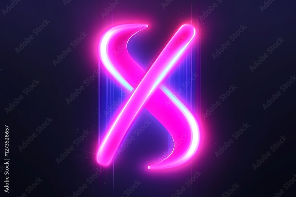 Abstract Neon Pink and Blue Glowing Intertwined Lines on Dark Background Abstract Neon Pink and Blue Glowing Intertwined Lines on Dark Background