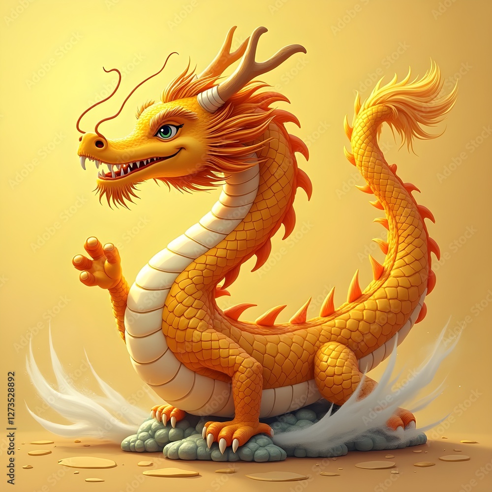 Obraz premium chinese dragon statue, dragon on the roof