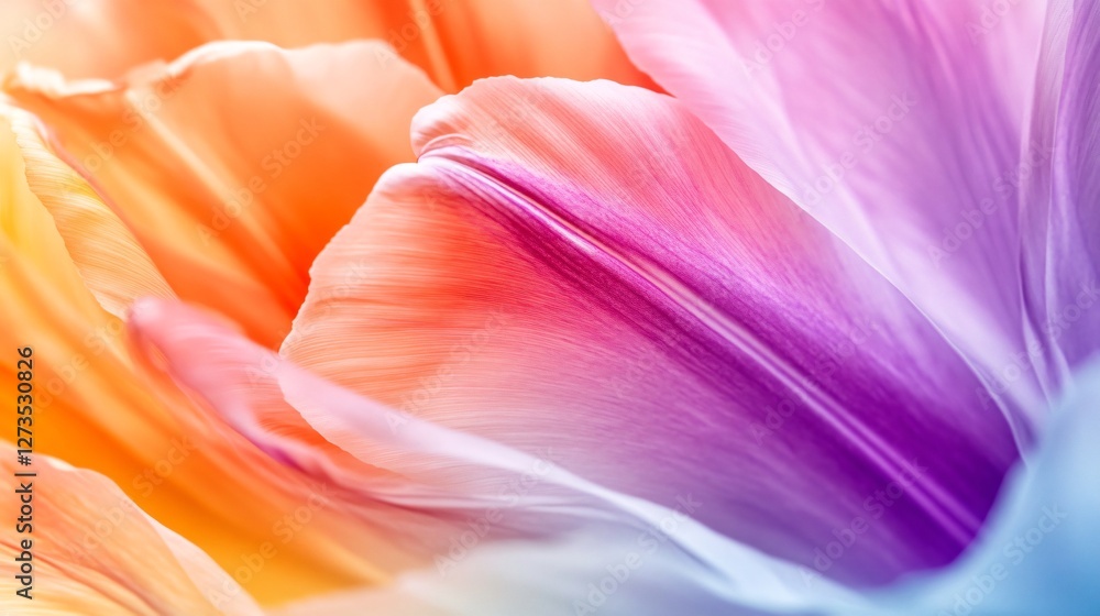 Fototapeta premium A whimsical close up of a tulip, where the petals appear to transform into delicate wisps of colored smoke