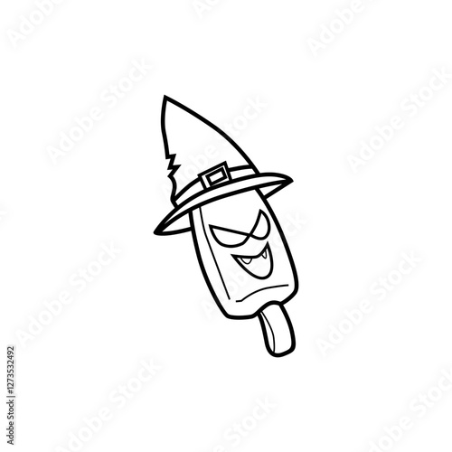 Hallo ween ice Icon vector design template and illustration with editabale stroke