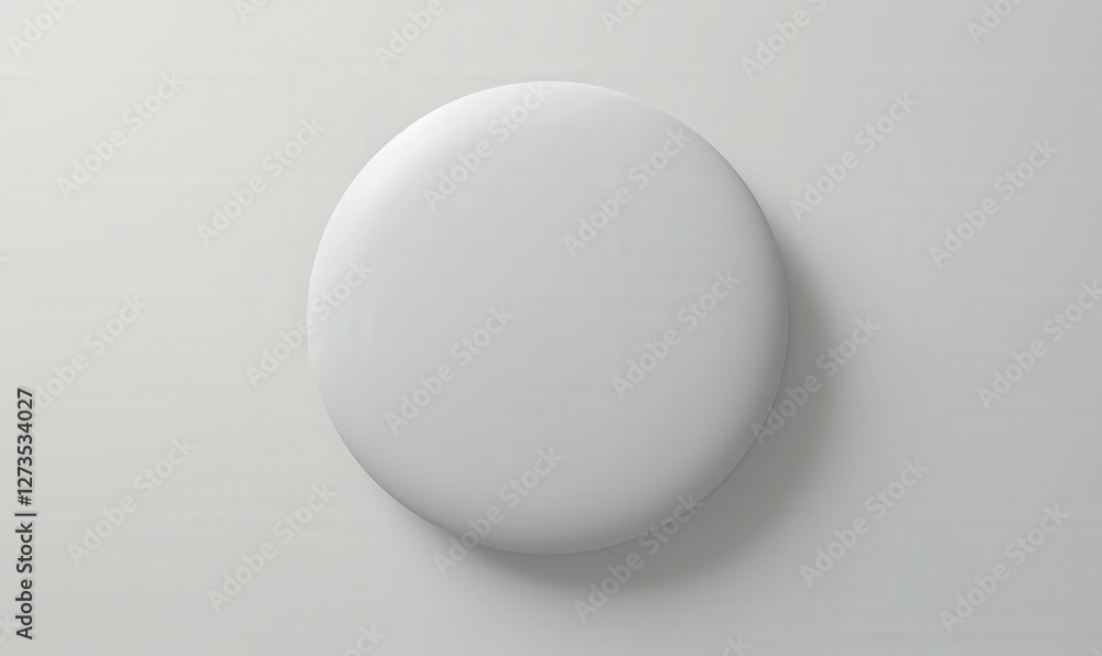 Round button on white surface, blank for message, promo, ads. Use for design Round button on white surface, blank for message, promo, ads. Use for design