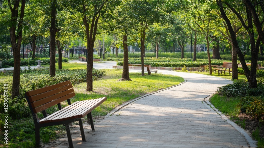 An inaugural ceremony for the opening of a new urban park. Featuring green spaces and community An inaugural ceremony for the opening of a new urban park. Featuring green spaces and community