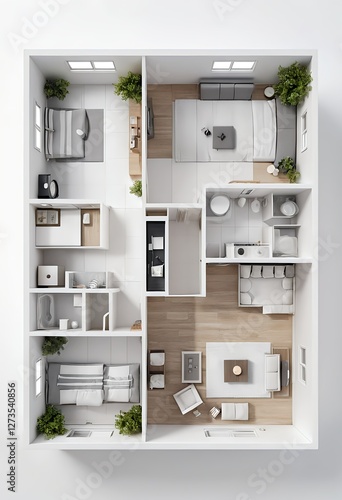Modern Two-Bedroom Apartment Floor Plan