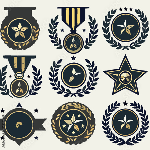 147.eps"High-quality vector design featuring medals and trophies, perfect for sports events, competitions, achievements, certificates, and awards branding. This fully scalable and editable vector is i