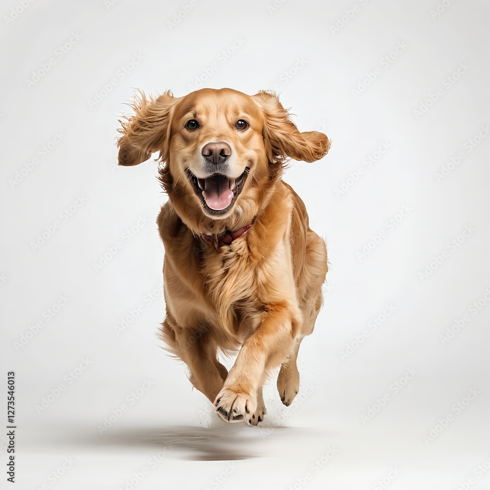 Happy Golden Retriever Running Happy Golden Retriever Running