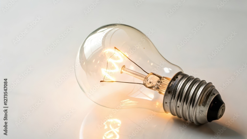 Illuminated Lightbulb on White Background Illuminated Lightbulb on White Background