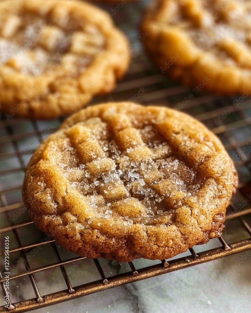 Delicious Peanut Butter Cookies Cooling on a Wire Rack Fresh Baked Sweet Treats on Display Ready to Eat Delicious Peanut Butter Cookies Cooling on a Wire Rack Fresh Baked Sweet Treats on Display Ready to Eat