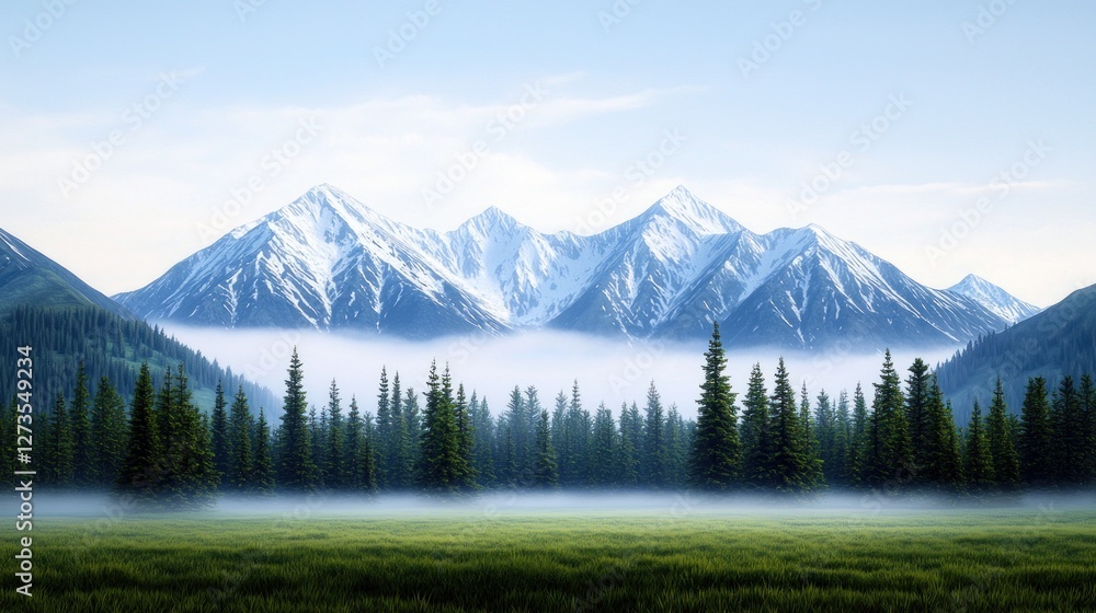 Obraz premium Misty Mountain Landscape
