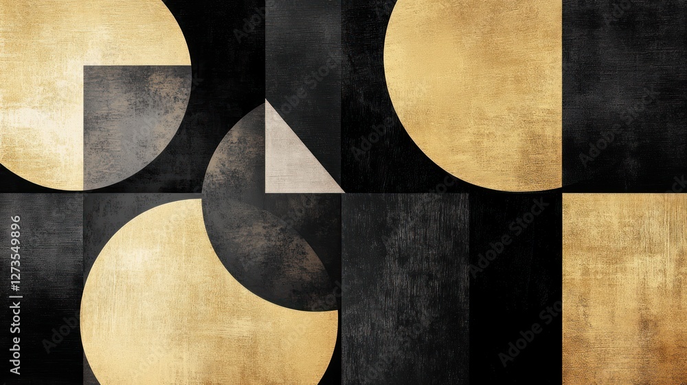Abstract Gold and Black Geometric Art Design Abstract Gold and Black Geometric Art Design