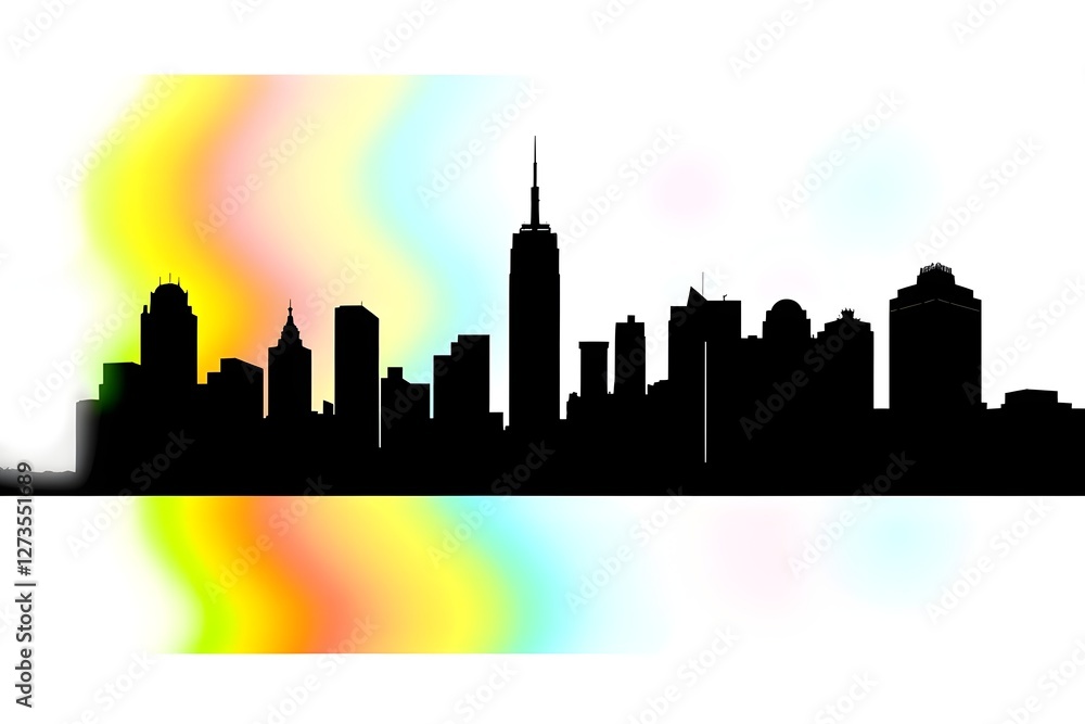 Fototapeta premium Black cities silhouette collection.