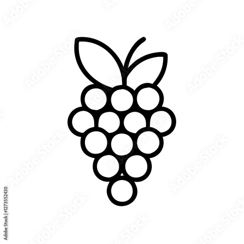 Icon of grapes outline on a transparent background for food concept
