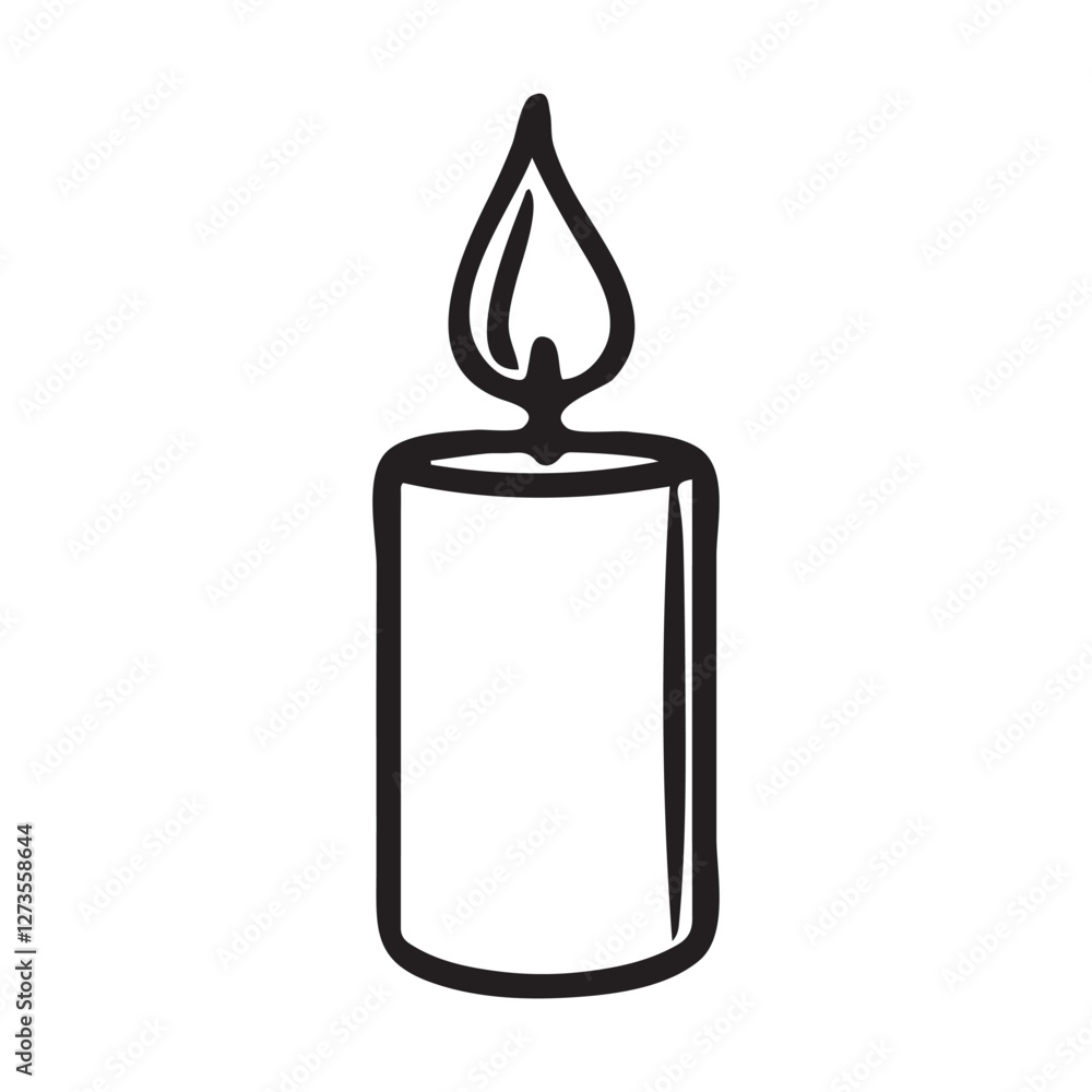 Simple vector icon of a candle illustration Simple vector icon of a candle illustration
