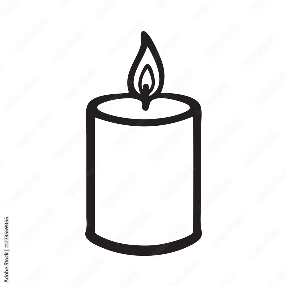 Simple vector icon of a candle illustration Simple vector icon of a candle illustration