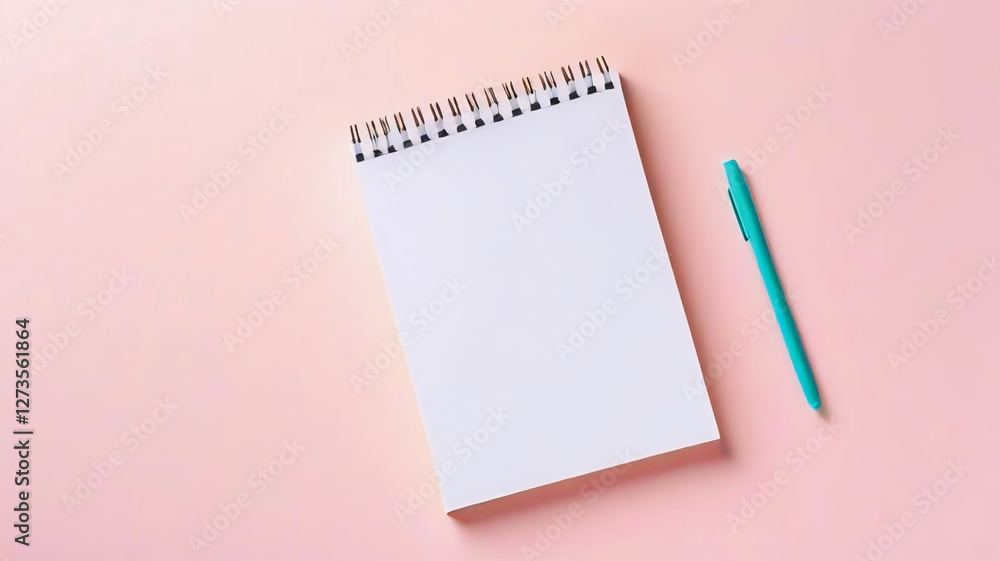 Notebook and Fountain Pen on Pastel Background, Elegant Writing Set, Minimalist Stationery Flat Lay Notebook and Fountain Pen on Pastel Background, Elegant Writing Set, Minimalist Stationery Flat Lay